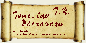 Tomislav Mitrovčan vizit kartica